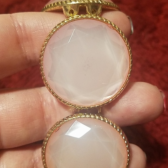 Pink and gold circle stretch bracelet - Picture 3 of 3